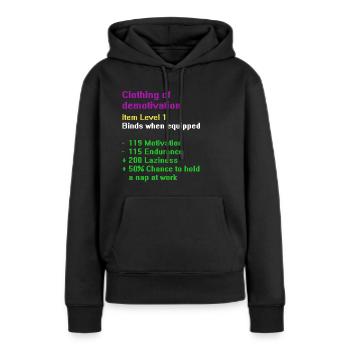 Clothing of demotivation - Frauen Premium Bio Hoodie - Schwarz - Vorne - Julia (174cm)