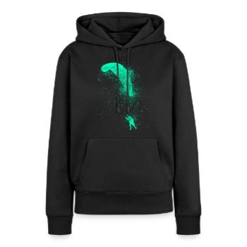 Parapente Start Spritzer - Sweat à capuche Premium bio Femme - noir - Devant - Julia (174cm)