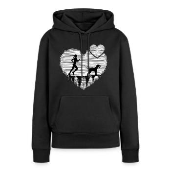 Draught dog sport Canicross dogrun running with dog - Women’s Premium Organic Hoodie - black - Front - Julia (174cm)