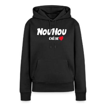 Ma Nounou Chérie Bonheur des Petits Enfants - Sweat à capuche Premium bio Femme - noir - Devant - Julia (174cm)