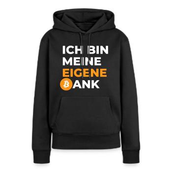 Ich bin meine eigene Bank - Frauen Premium Bio Hoodie - Schwarz - Vorne - Julia (174cm)