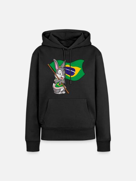 Brasilianer Hase - Frauen Premium Bio Hoodie - Schwarz