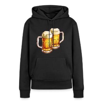 Chope à bière Chopes à bière Verres à bière Bière Alcool Alcool - Sweat à capuche Premium bio Femme - noir - Devant - Julia (174cm)