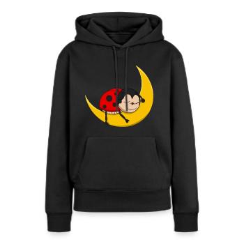 Marienkäfer - Gute Nacht - Frauen Premium Bio Hoodie - Schwarz - Vorne - Julia (174cm)