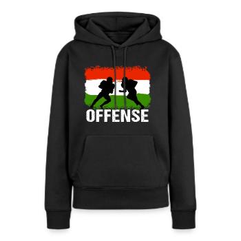 Football américain Hongrie Offensive - Sweat à capuche Premium bio Femme - noir - Devant - Julia (174cm)
