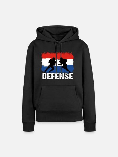 American Football Niederlande Defense - Frauen Premium Bio Hoodie - Schwarz