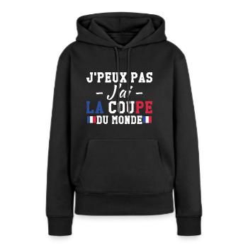 J'peux pas j'ai la coupe du monde - Sweat à capuche Premium bio Femme - noir - Devant - Julia (174cm)