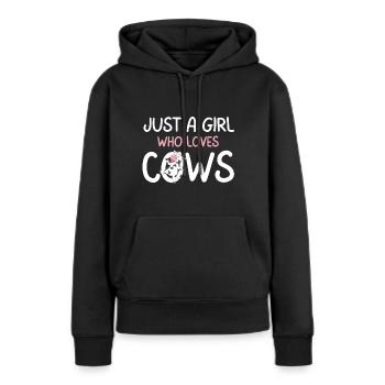 Just A Girl Who Loves Cows Cute Cow Farm - Women’s Premium Organic Hoodie - black - Front - Julia (174cm)