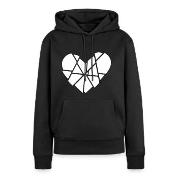 Coeur Brisé Éclats Éclats Anti Saint Valentin - Sweat à capuche Premium bio Femme - noir - Devant - Julia (174cm)