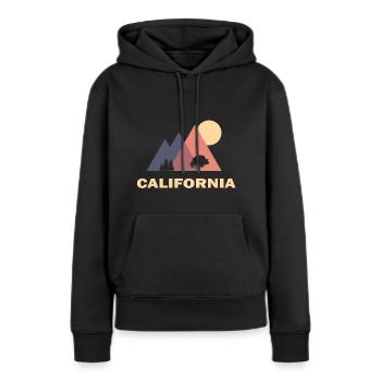 kalifornien - Frauen Premium Bio Hoodie - Schwarz - Vorne - Julia (174cm)