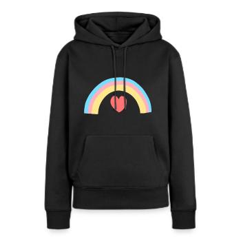 herz regenbogen form symbol formen - Frauen Premium Bio Hoodie - Schwarz - Vorne - Julia (174cm)
