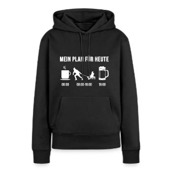 Schlitten fahren Rodeln gehen Schlitten ziehen - Frauen Premium Bio Hoodie - Schwarz - Vorne - Julia (174cm)