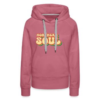 Northern Soul Retro - Women’s Premium Organic Hoodie - mauve - Front - Isabella (175cm)