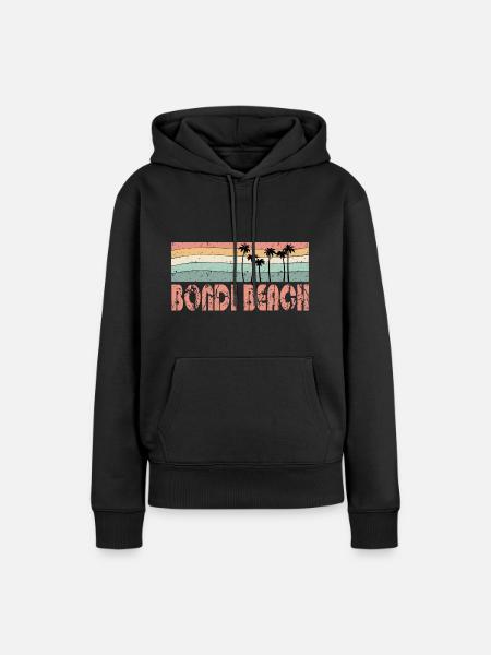 BONDI BEACH retro style - Women’s Premium Organic Hoodie - black