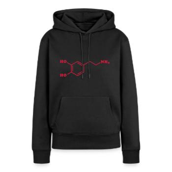 Chemische Molekülformel von Dopamin - Frauen Premium Bio Hoodie - Schwarz - Vorne - Julia (174cm)