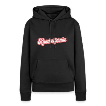 Kuschelfornia Kuschelig - Frauen Premium Bio Hoodie - Schwarz - Vorne - Julia (174cm)