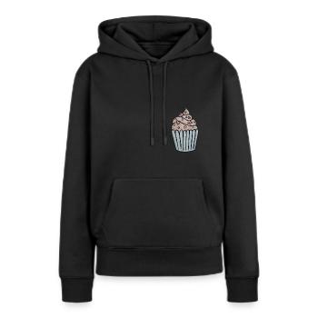 Cupcake mit Herz - Frauen Premium Bio Hoodie - Schwarz - Vorne - Julia (174cm)