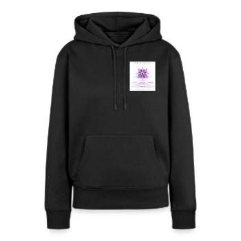 Fleur de Lotus et Spirale de Fibonacci - Sweat à capuche Premium bio Femme - noir - Devant - Julia (174cm)