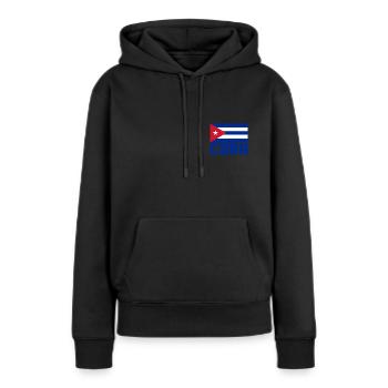 Cuba - Sweat à capuche Premium bio Femme - noir - Devant - Julia (174cm)
