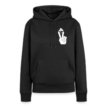 Eiscreme Friedenszeichen - Lustiges Eiscreme Shirt - Frauen Premium Bio Hoodie - Schwarz - Vorne - Julia (174cm)