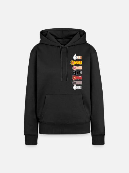 Katzenpfoten - Frauen Premium Bio Hoodie - Schwarz