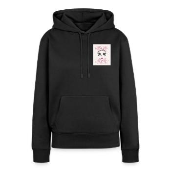 Portrait abstrait de femme moderne - Sweat à capuche Premium bio Femme - noir - Devant - Julia (174cm)