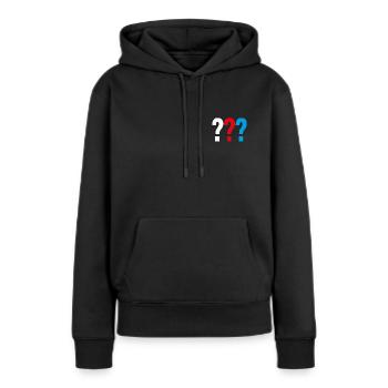 Die Drei ??? kleines Logo - Frauen Premium Bio Hoodie - Schwarz - Vorne - Julia (174cm)