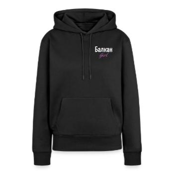Chemise fille des Balkans, idée cadeau des Balkans - Sweat à capuche Premium bio Femme - noir - Devant - Julia (174cm)