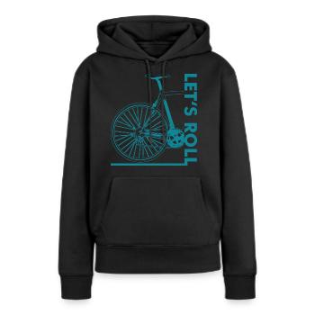 Vélo cycliste vélo vélo roue cadeau - Sweat à capuche Premium bio Femme - noir - Devant - Julia (174cm)