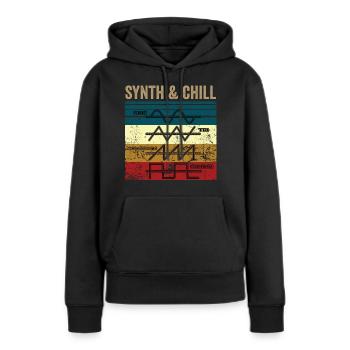 SYNTH & CHILL - Women’s Premium Organic Hoodie - black - Front - Julia (174cm)