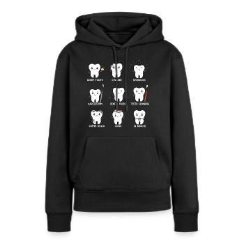 Dent - Sweat à capuche Premium bio Femme - noir - Devant - Julia (174cm)