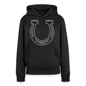 Hufeisen Symbol - Frauen Premium Bio Hoodie - Schwarz - Vorne - Julia (174cm)