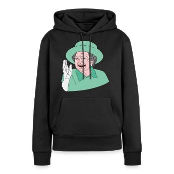 Notre Majesté la reine Elizabeth II. - Sweat à capuche Premium bio Femme - noir - Devant - Julia (174cm)
