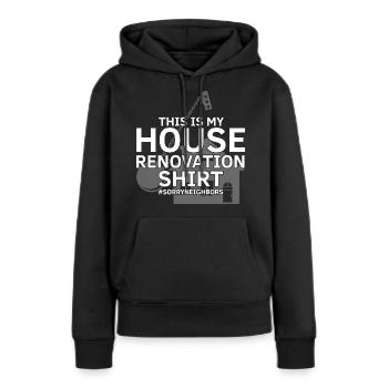 Démolition et rénovation de maisons - Sweat à capuche Premium bio Femme - noir - Devant - Julia (174cm)