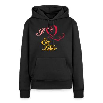 I love Eierlikör - Frauen Premium Bio Hoodie - Schwarz - Vorne - Julia (174cm)