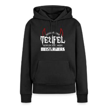 Teufel besser.PNG - Frauen Premium Bio Hoodie - Schwarz - Vorne - Julia (174cm)