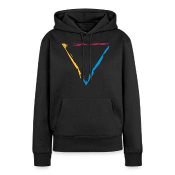 buntes dreieck rahmen umrandung dekorativ cool des - Frauen Premium Bio Hoodie - Schwarz - Vorne - Julia (174cm)