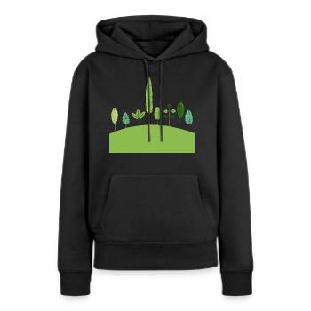 Crazy Plants - Sweat à capuche Premium bio Femme - noir - Devant - Julia (174cm)