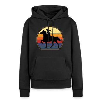 Western Rider Western cavalier sur un cheval western - Sweat à capuche Premium bio Femme - noir - Devant - Julia (174cm)