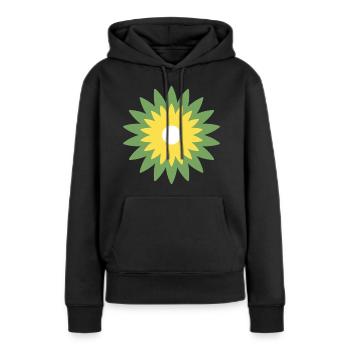 Blume - Frauen Premium Bio Hoodie - Schwarz - Vorne - Julia (174cm)