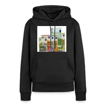 euro banknotes - Frauen Premium Bio Hoodie - Schwarz - Vorne - Julia (174cm)