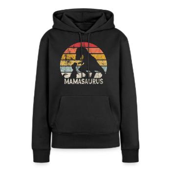 Retro Mamasaurus Mama Muttertagsgeschenk - Frauen Premium Bio Hoodie - Schwarz - Vorne - Julia (174cm)