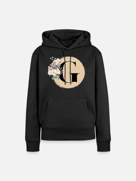 Buchstabe G - Frauen Premium Bio Hoodie - Schwarz