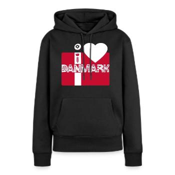 Dänemark - Frauen Premium Bio Hoodie - Schwarz - Vorne - Julia (174cm)