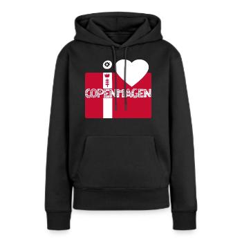 Copenhague - Sweat à capuche Premium bio Femme - noir - Devant - Julia (174cm)