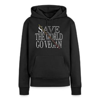 veganism birthday present statement present idea - Women’s Premium Organic Hoodie - black - Front - Julia (174cm)