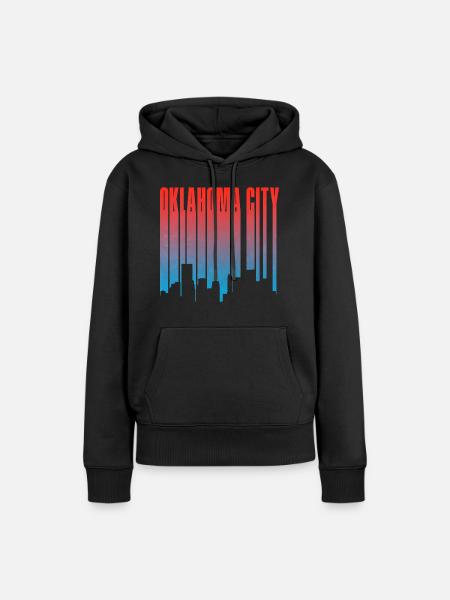 Oklahoma City Skyline Gradient - Frauen Premium Bio Hoodie - Schwarz