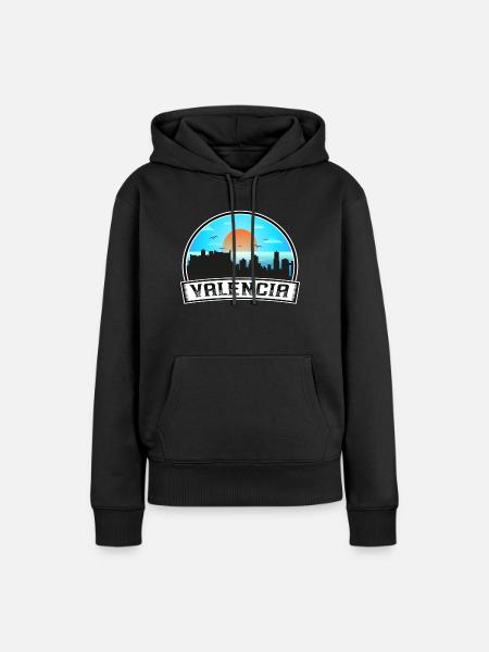 Valencia Venezuela Skyline Vintage Sunset Travel S - Sweat à capuche Premium bio Femme - noir