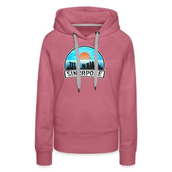 Singapur Singapur Skyline Vintage Sunset Travel - Frauen Premium Bio Hoodie - Malve - Vorne - Isabella (175cm)