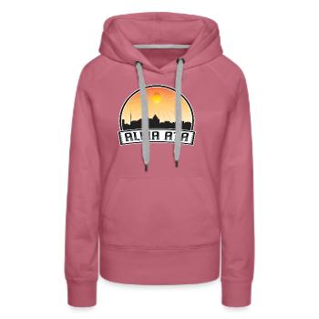 Alma Ata Kasachstan Skyline Vintage Sonnenuntergang Reisen - Frauen Premium Bio Hoodie - Malve - Vorne - Isabella (175cm)